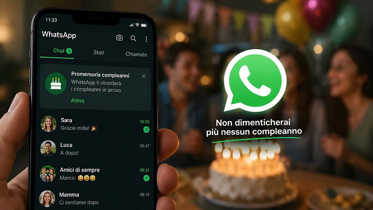 WhatsApp testa i promemoria per i compleanni dei contatti