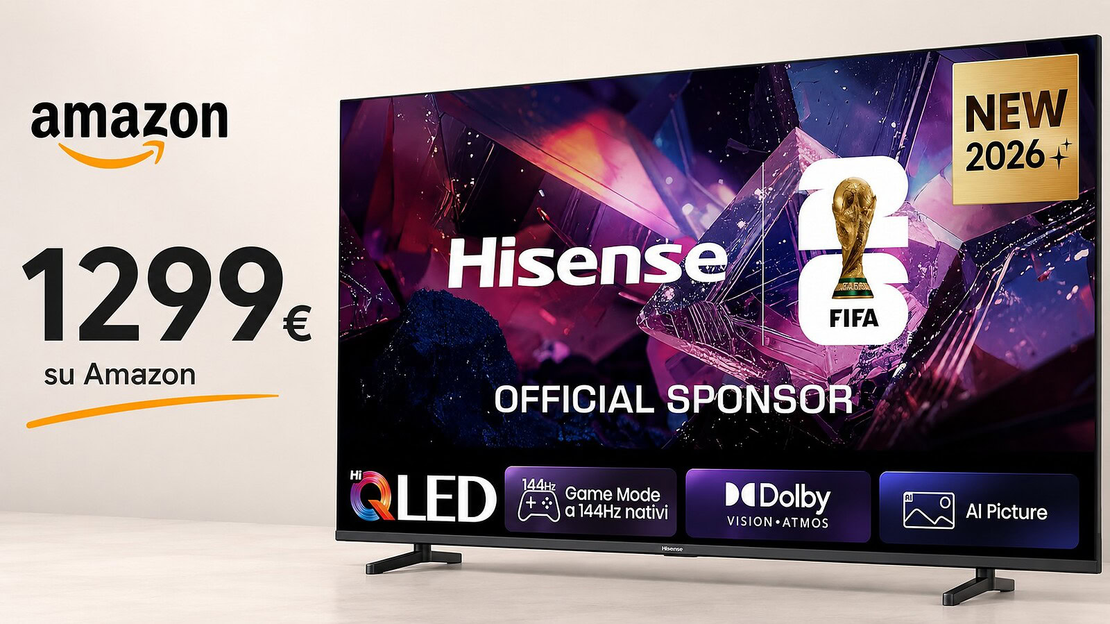 Hisense E7S Pro, TV QLED da 100 pollici con 500€ di sconto su Amazon