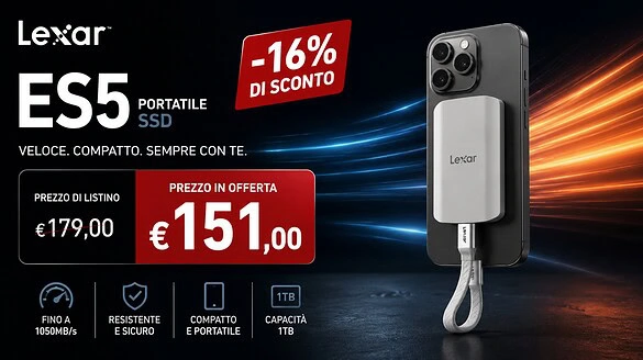 SSD Lexar da 1TB in offerta su Amazon a 152 euro