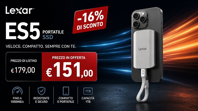 SSD Lexar da 1TB in offerta su Amazon a 152 euro