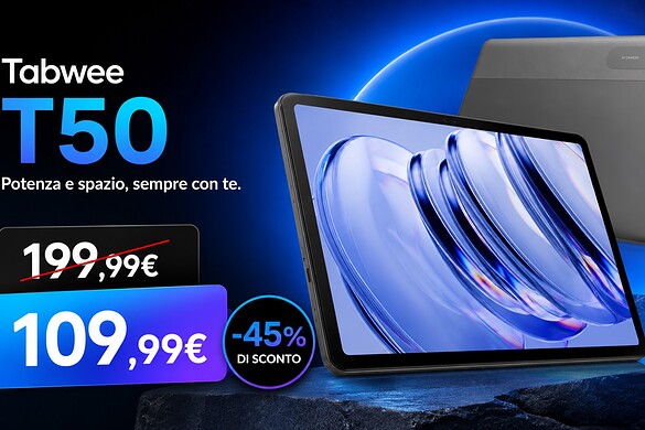 Tabwee T50 in offerta su Amazon: tablet Android 16 a 109,99 euro