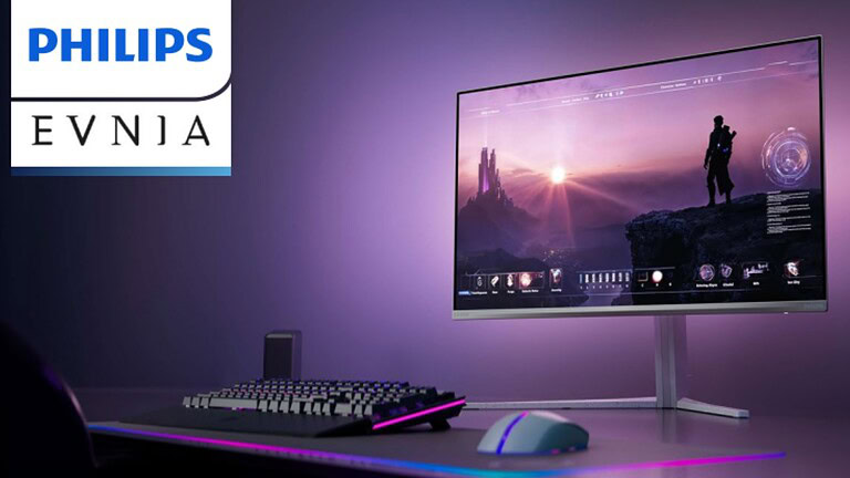 Philips Evnia 32M2N6901A: il monitor gaming 4K QD-OLED con 165 Hz e Ambiglow AI