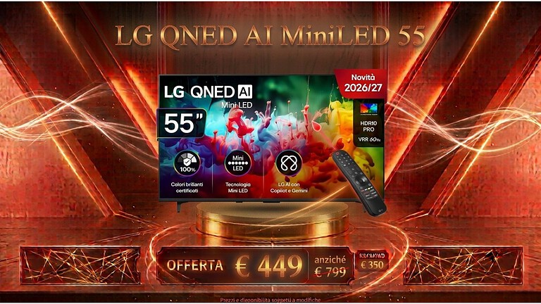 Smart TV LG QNED Mini LED 2026 quasi a metà prezzo su Amazon