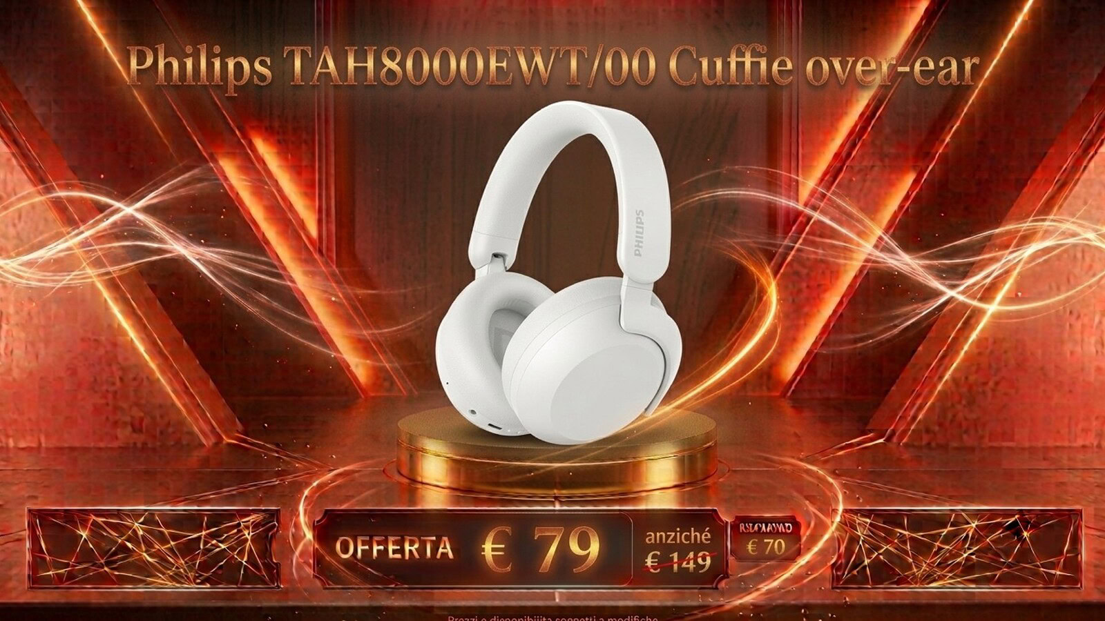 Philips TAH8000EWT: cuffie con 70 ore di autonomia a 79,99 euro