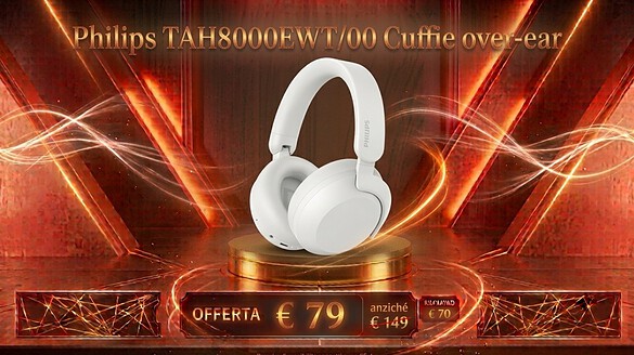 Philips TAH8000EWT: cuffie con 70 ore di autonomia a 79,99 euro