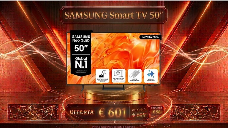 Samsung Neo QLED 4K 2026 al minimo storico su Amazon