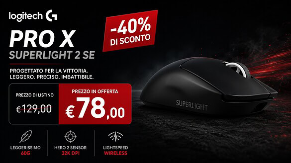 Logitech G PRO X SUPERLIGHT 2 SE in offerta a 78,74€ su Amazon