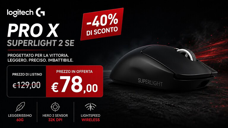 Logitech G PRO X SUPERLIGHT 2 SE in offerta a 78,74€ su Amazon