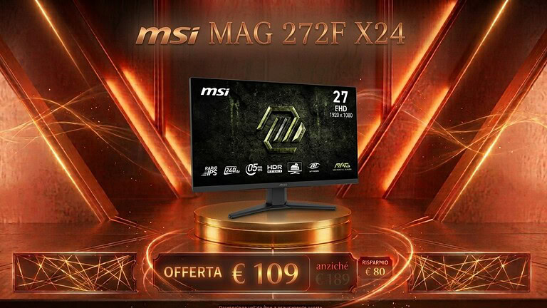 Monitor gaming MSI 27 pollici a 109 euro: sconto del 42%