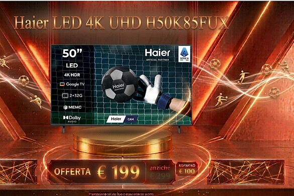 Haier H50K85FUX: TV 4K da 50 pollici sotto i 200 euro su Amazon