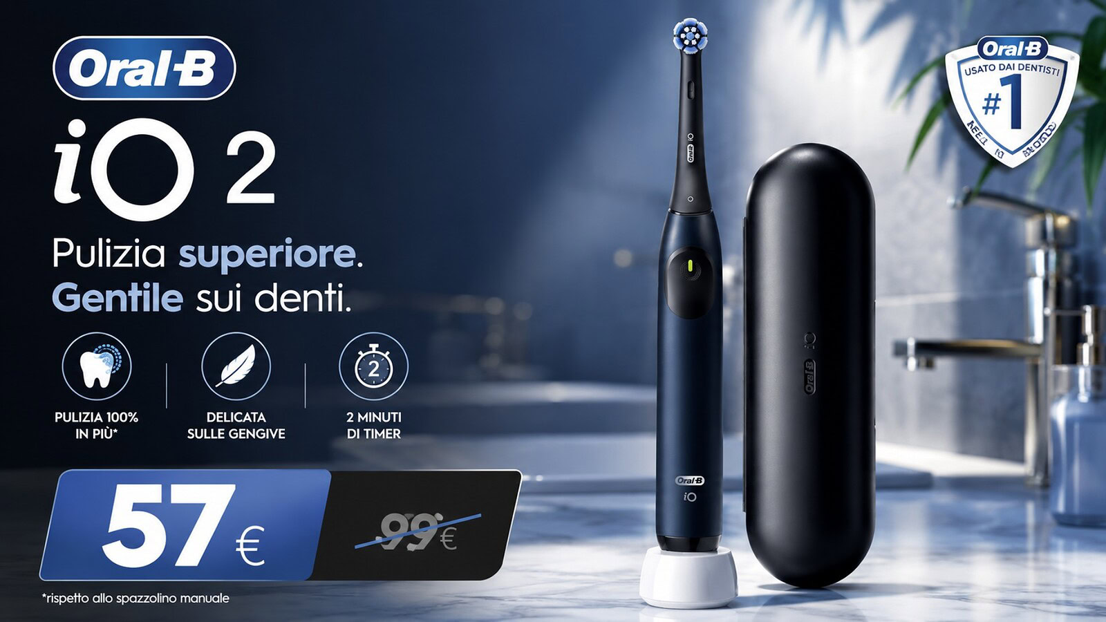 Oral-B iO 2 crolla a 57,98 euro su Amazon: sconto del 45%