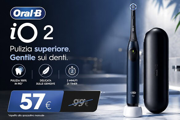 Oral-B iO 2 crolla a 57,98 euro su Amazon: sconto del 45%