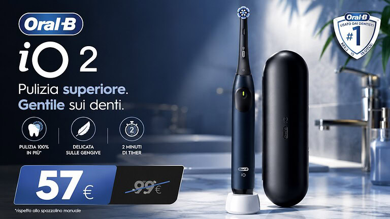Oral-B iO 2 crolla a 57,98 euro su Amazon: sconto del 45%