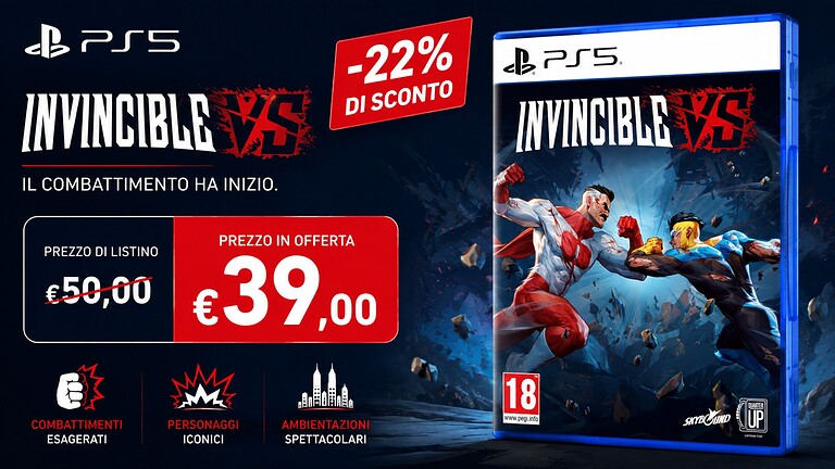 Invincible VS per PS5 al minimo storico su Amazon a 39,99 euro