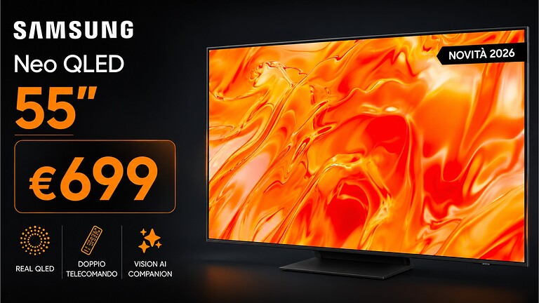 Smart TV Samsung 55 pollici QLED Mini LED in offerta a 699 euro
