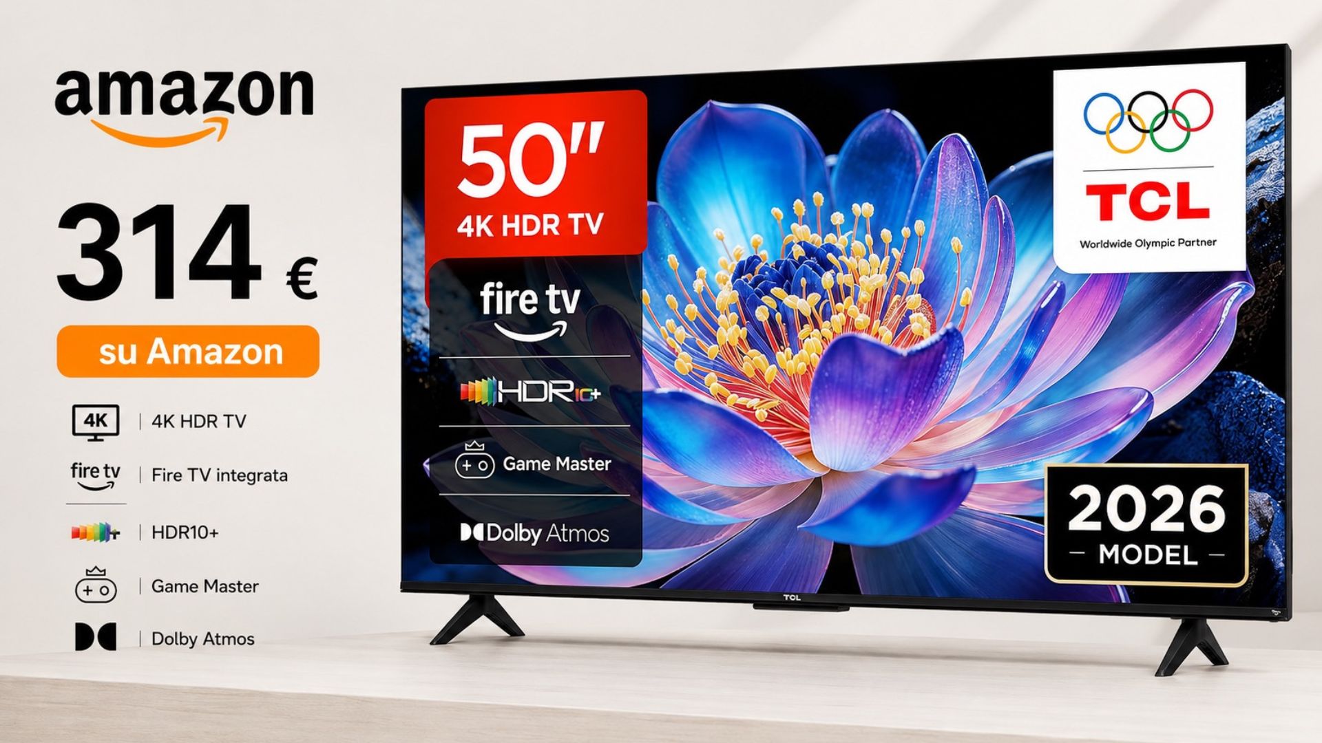 TCL 50V6D al minimo storico su Amazon: 4K e Fire TV in offerta