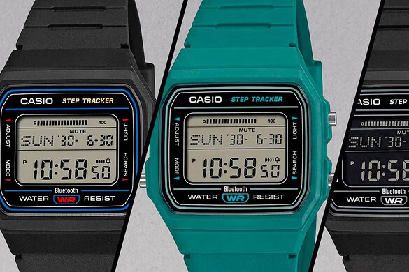 Casio F-B100W, il digitale vintage con contapassi integrato