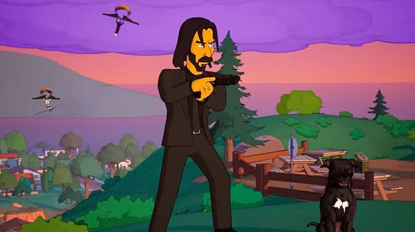 Fortnite porta Springfield e John Wick in versione Simpson