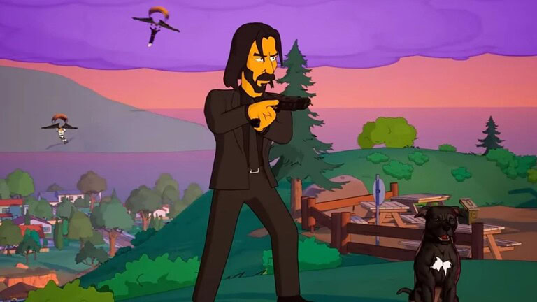 Fortnite porta Springfield e John Wick in versione Simpson