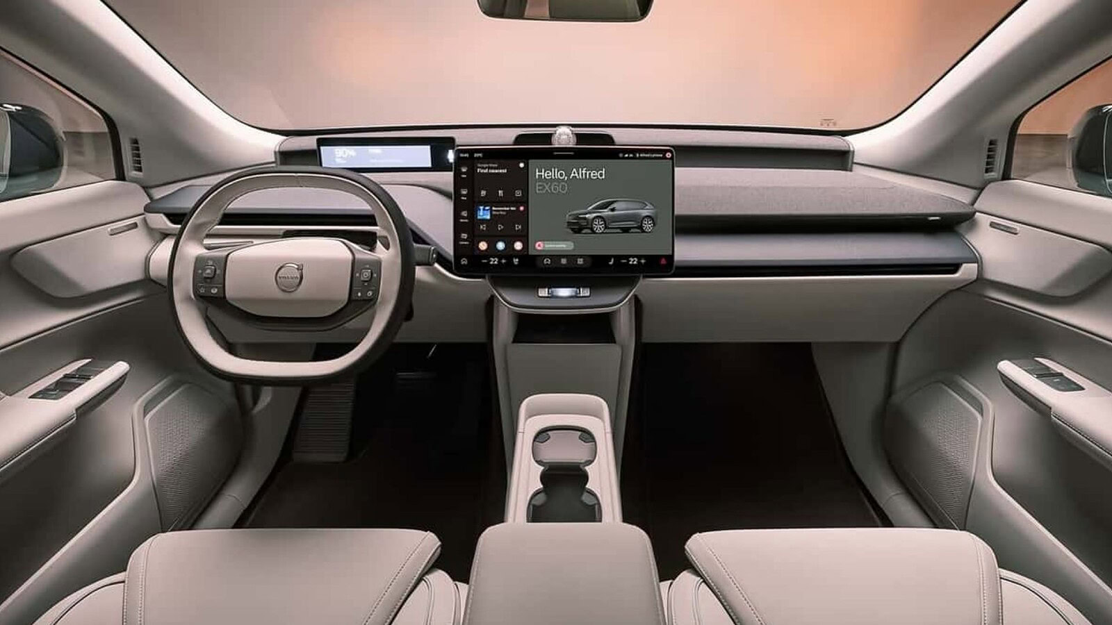 Volvo EX60: interni come un salotto scandinavo minimalista
