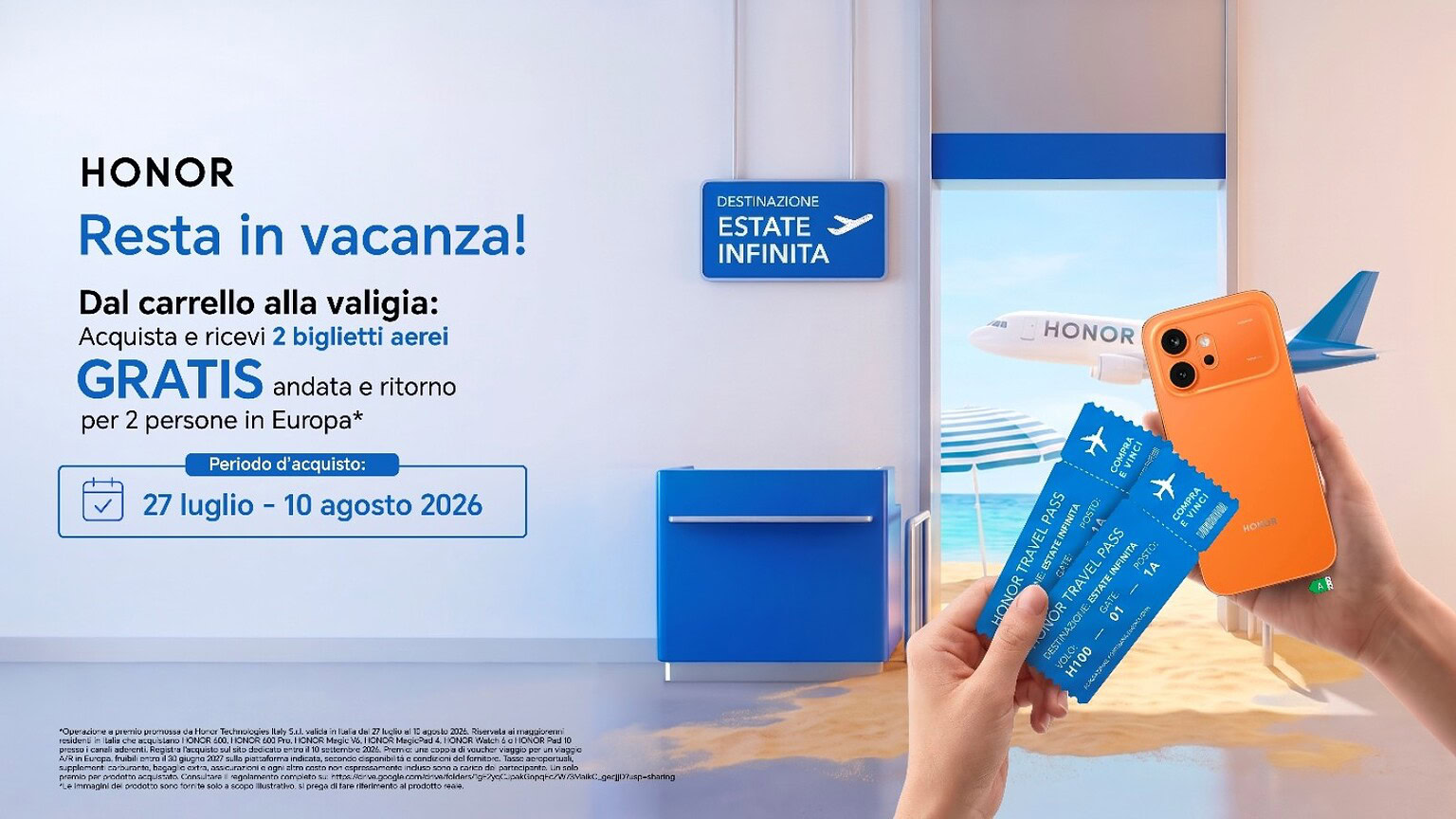 HONOR regala due voli in Europa con l'acquisto di uno smartphone - HONOR voli Europa