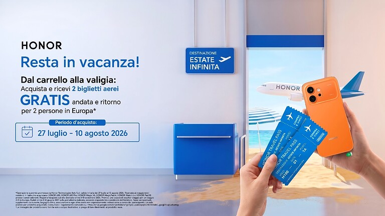 HONOR regala due voli in Europa con l'acquisto di uno smartphone - HONOR voli Europa