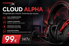 HyperX Cloud Alpha Wireless sotto i 100€: 300 ore di autonomia al minimo storico