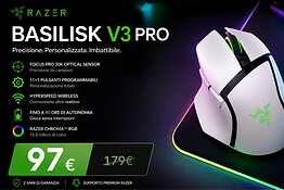 Razer Basilisk V3 Pro crolla a 97€ su Amazon: sconto del 46% col sensore 30K