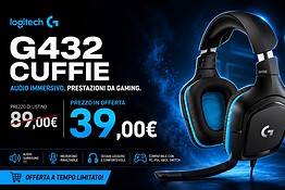 Logitech G432 in offerta su Amazon: cuffie gaming 7.1 al 56% in meno