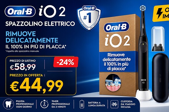 Oral-B iO 2 in offerta su Amazon a 44,99 euro: pulizia sonica al top