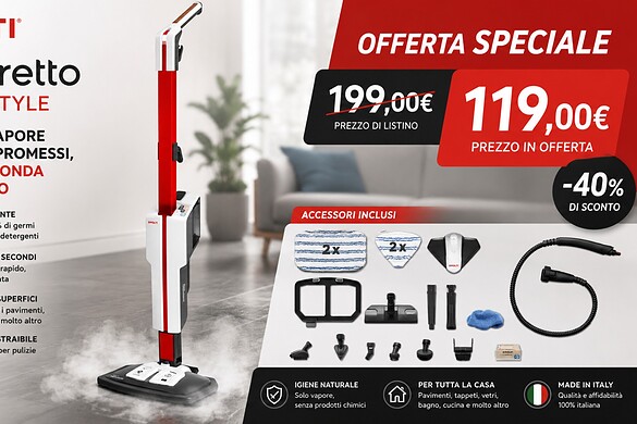 Polti Vaporetto al minimo storico: sconto del 40% su Amazon