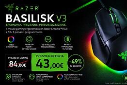 Razer Basilisk V3 in offerta su Amazon a 43,31€ con 49% di sconto