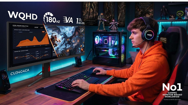 AOC lancia due monitor ultrawide gaming con USB-C e KVM: ecco CU34G4CA e CU34G4ZCA