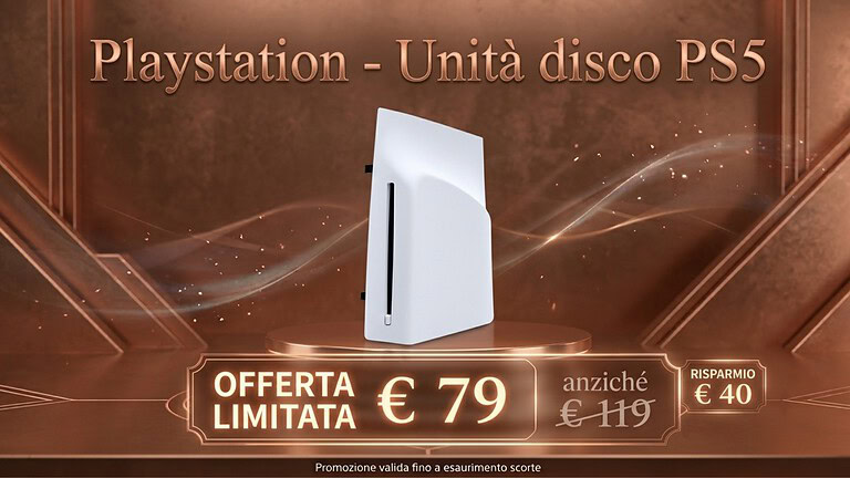 Unità disco PS5 al minimo storico su Amazon a 79,90 euro