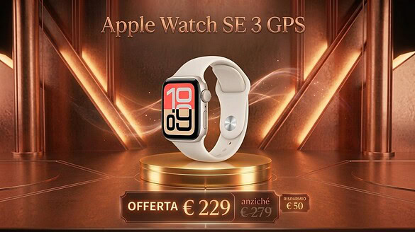 Apple Watch SE 3 GPS 44mm in offerta a 229 euro su Amazon