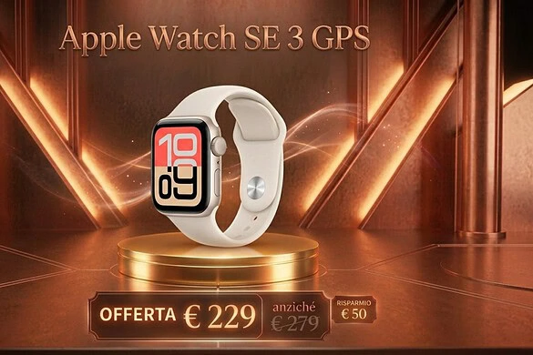 Apple Watch SE 3 GPS 44mm in offerta a 229 euro su Amazon