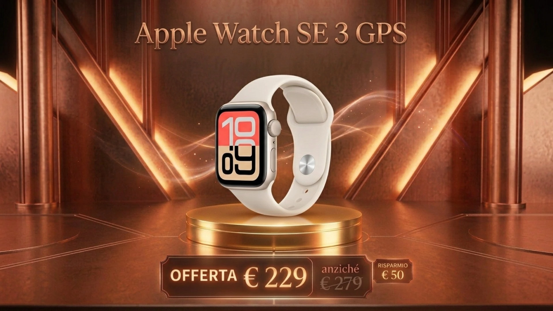 Apple Watch SE 3 GPS 44mm in offerta a 229 euro su Amazon