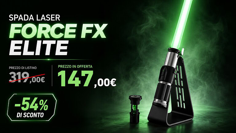 Spada laser di Yoda Force FX Elite in sconto del 54% su Amazon
