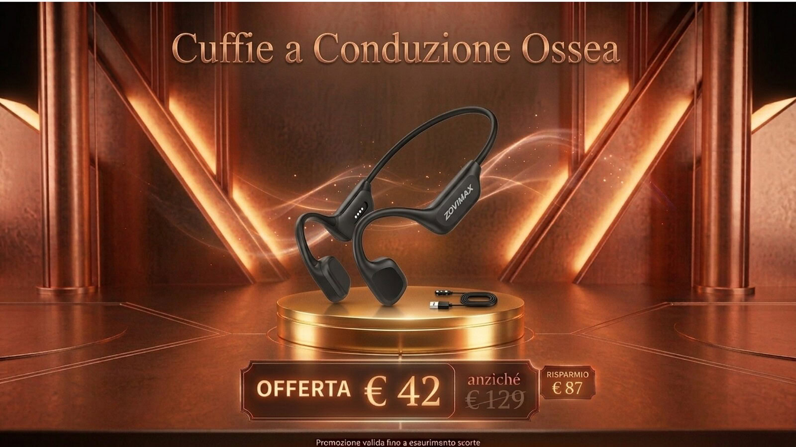 Cuffie a conduzione ossea in offerta su Amazon a 42,99 euro