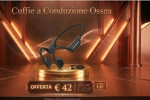 Cuffie a conduzione ossea in offerta su Amazon a 42,99 euro