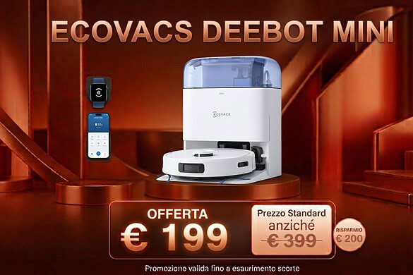 Ecovacs Deebot Mini Blue crolla sotto i 200 euro su Amazon