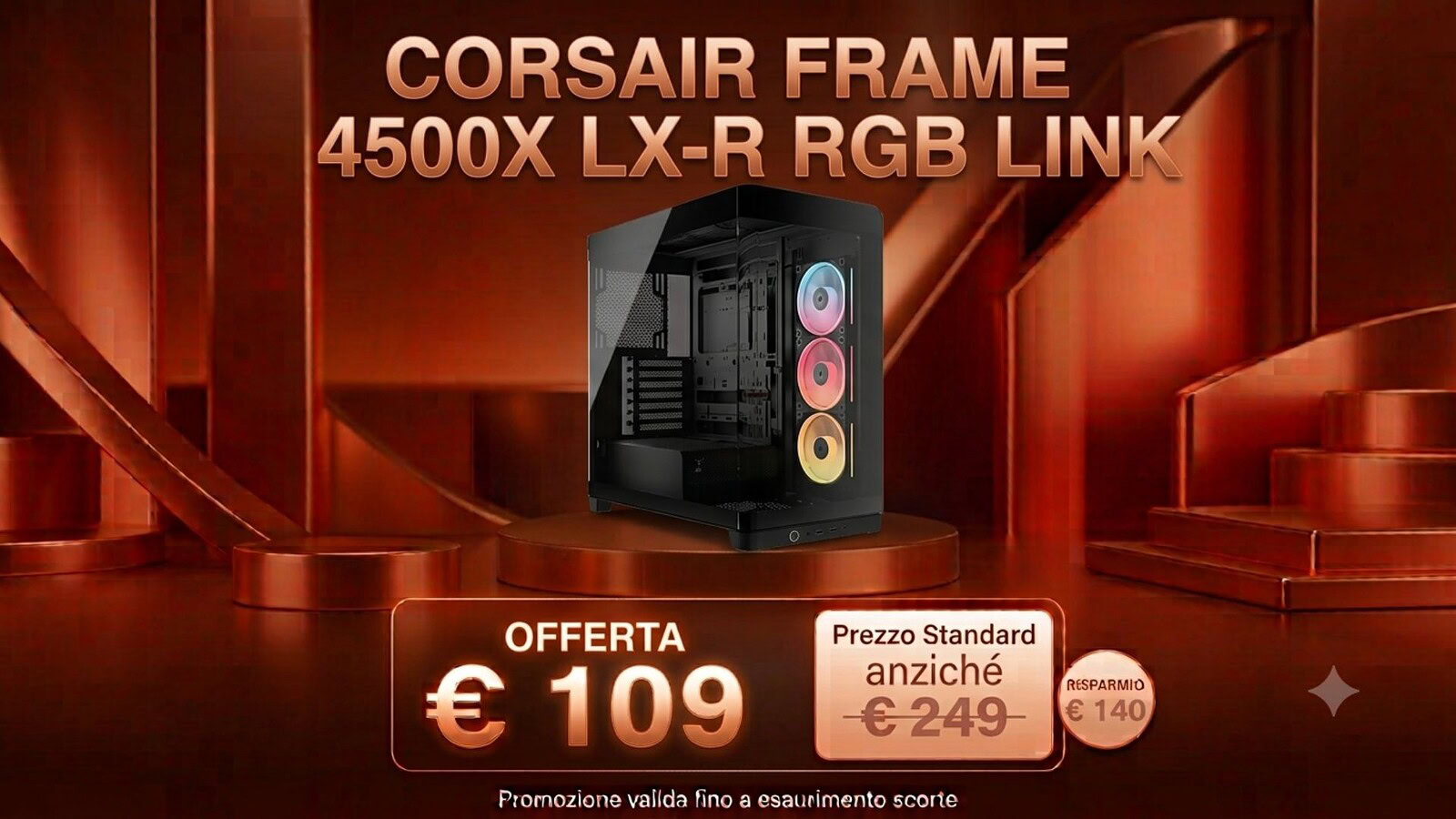 Corsair FRAME 4500X in offerta su Amazon: sconto del 56% sul case RGB