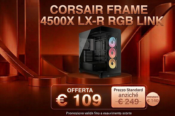 Corsair FRAME 4500X in offerta su Amazon: sconto del 56% sul case RGB