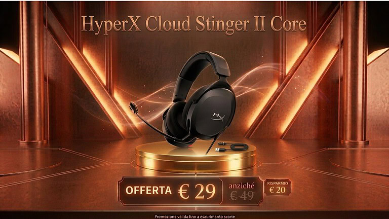 HyperX Cloud Stinger II Core in offerta a 29,99 euro su Amazon