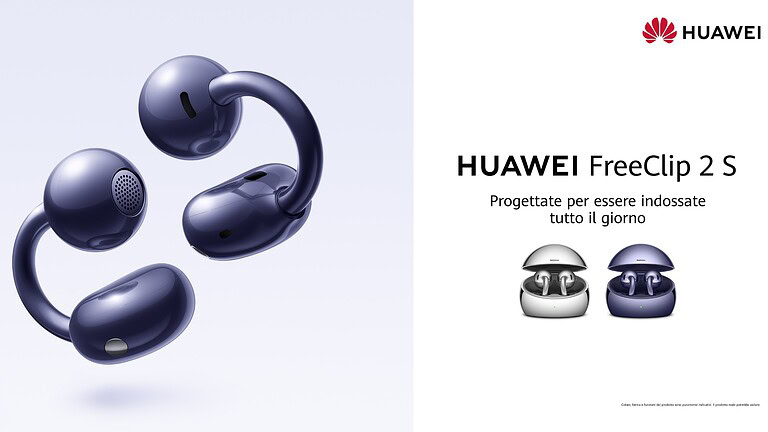 Huawei FreeClip 2 S in arrivo il 14 luglio: archetto luminoso e coupon da 40 euro