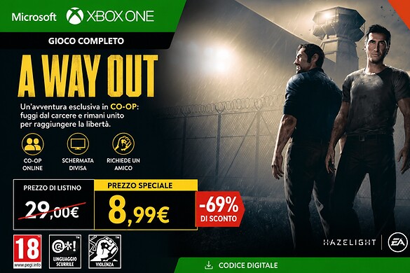 A Way Out a 8,99€ su Amazon: coop per due con un solo acquisto