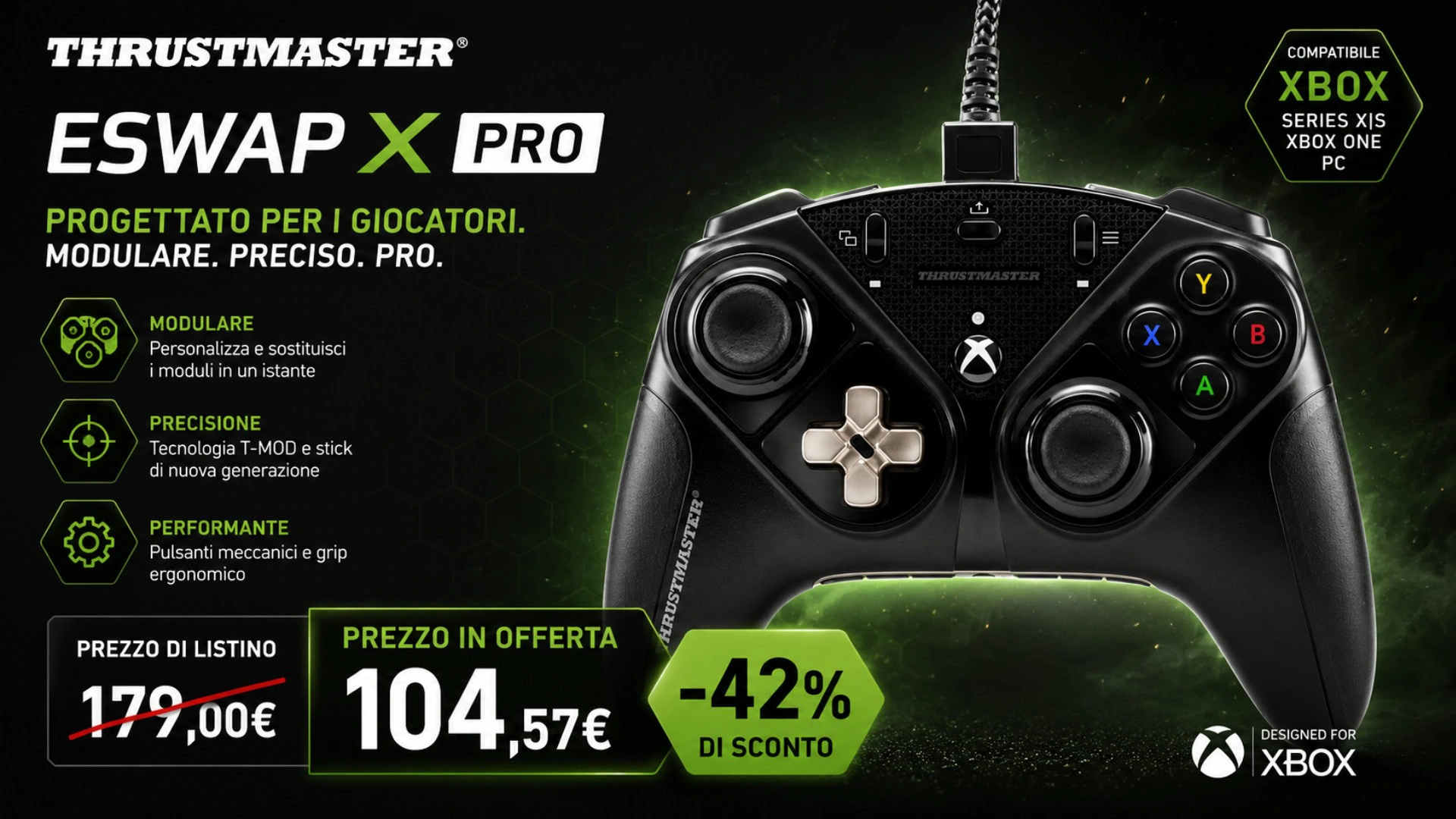 Thrustmaster ESWAP X Pro in offerta a 104,57€ su Amazon
