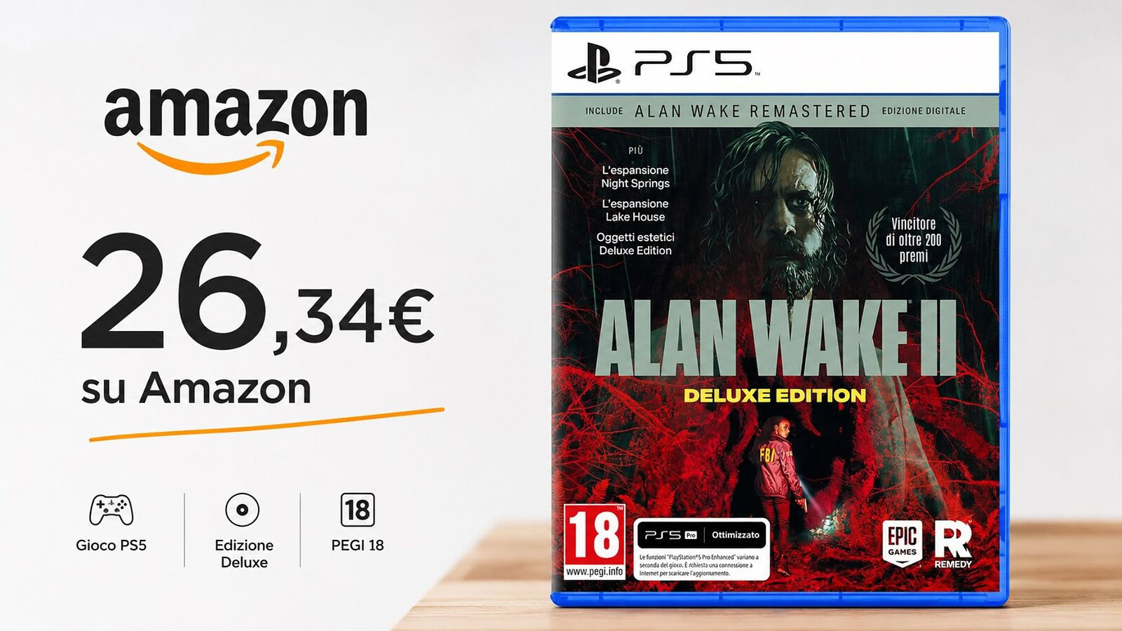 Alan Wake 2 Deluxe Edition per PS5 al minimo storico su Amazon