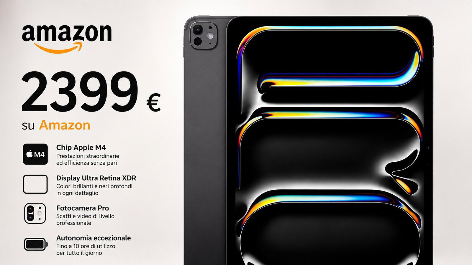 iPad Pro 13'' M5 da 2TB crolla di 500 euro su Amazon