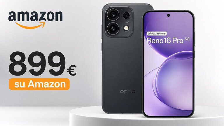 OPPO Reno16 Pro 5G al minimo storico su Amazon: 200 euro in meno